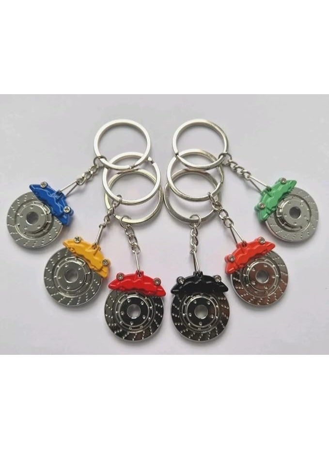 Alayjah Brake Disc & Caliber Keychain, Premium Metal Brake Rotor Design, Automotive Key Ring Accessory, Durable Car Lover Gift 11800006 - Image 2