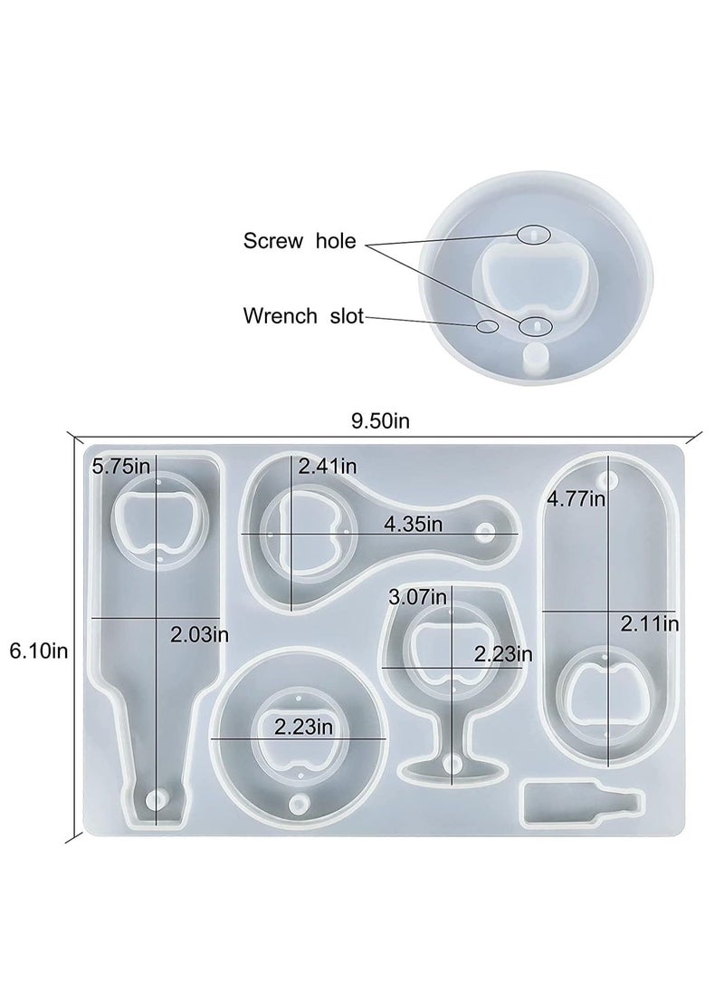 Y&D Bottle Opener Resin Molds Kit, Drink Silicone for Epoxy, Jewelry Casting Corkscrew, DIY Crafts Making Durable and Reusable Flexibility Tear Resistance  - Image 4