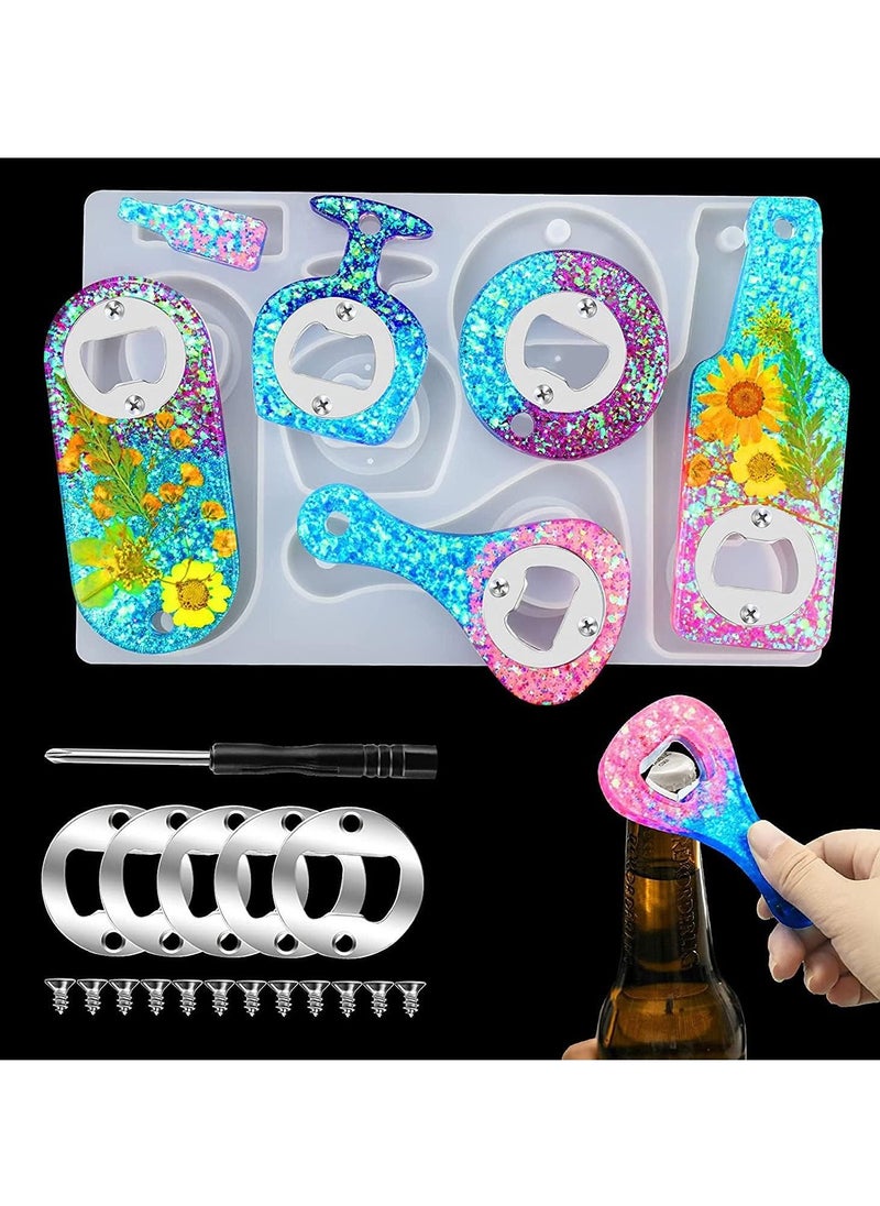 Y&D Bottle Opener Resin Molds Kit, Drink Silicone for Epoxy, Jewelry Casting Corkscrew, DIY Crafts Making Durable and Reusable Flexibility Tear Resistance  - Image 2
