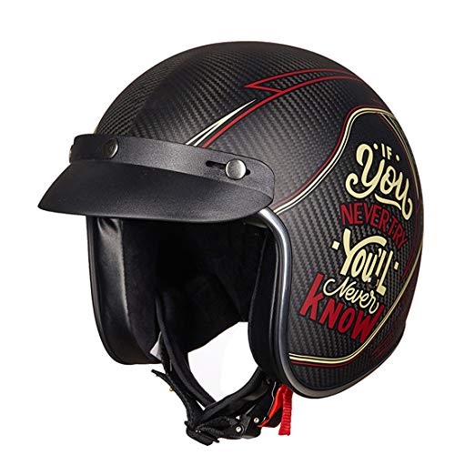 VCOROS Helmet Peak Shield Open Face Retro Motorcycle Helmet Sun Shade Protector Black Shield（Black - Image 2