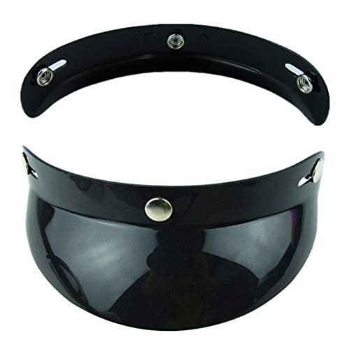 VCOROS Helmet Peak Shield Open Face Retro Motorcycle Helmet Sun Shade Protector Black Shield（Black - Image 4