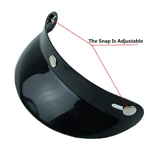 VCOROS Helmet Peak Shield Open Face Retro Motorcycle Helmet Sun Shade Protector Black Shield（Black - Image 3