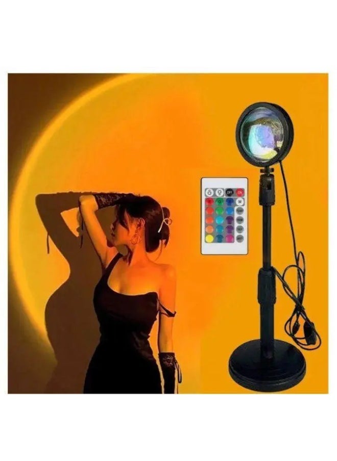 null - Sunset Projection Lamp with 180° Rotating Detachable Head – Warm Ambient  Night Light for Home Décor & Photography - Image 1
