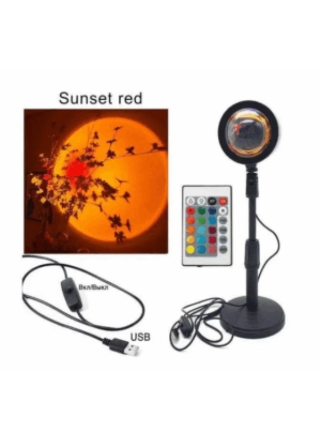 null - Sunset Projection Lamp with 180° Rotating Detachable Head – Warm Ambient  Night Light for Home Décor & Photography - Image 1