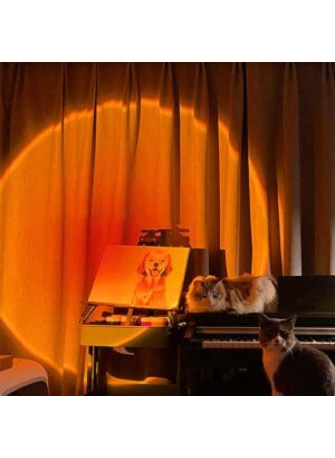 null - Sunset Projection Lamp with 180° Rotating Detachable Head – Warm Ambient  Night Light for Home Décor & Photography - Image 1