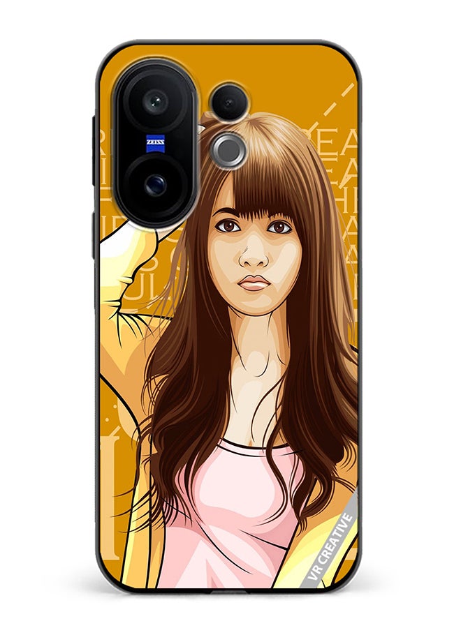 Protective Case Cover For Vivo X200 FE Girl Posing Design Multicolour
