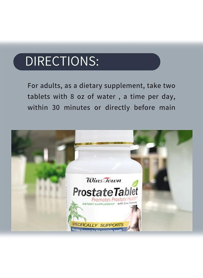 Wins Town - Prostate Tablet, Saw Palmetto Prostate Health Supplements for Men, Bladder & Urinary Relief, 60 Tablets - Image 1