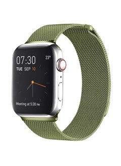 Replacement Strap Milanese Loop Magnetic Stainless Steel Watch Band for Apple Watch Ultra 49mm&Watch Ultra 2 49mm / Series 9&8&7 45mm / SE 3&SE 2&6&SE&5&4 44mm / 3&2&1 42mm Army Green