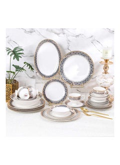 DANUBE HOME Charlotte 32 Piece New Bone China Dinner Set Serve 6 New Bone China Modern Houseware Dinner Set L37.5x27.5xH 28.5 cm Gold  - Image 1