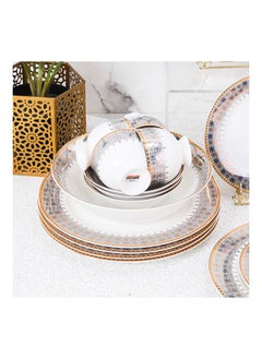 DANUBE HOME Charlotte 32 Piece New Bone China Dinner Set Serve 6 New Bone China Modern Houseware Dinner Set L37.5x27.5xH 28.5 cm Gold  - Image 3