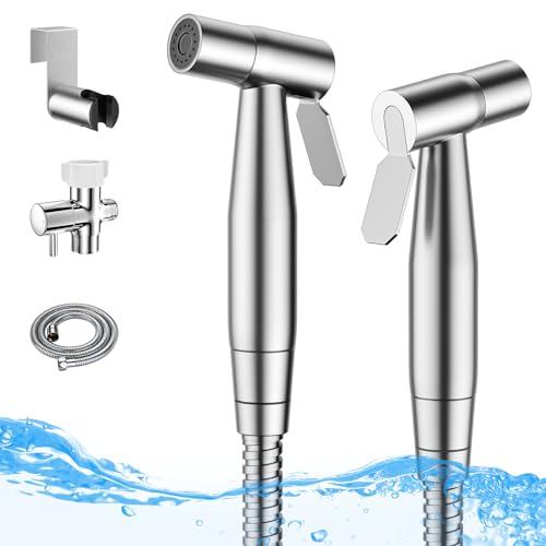 Arofa Handheld Bidet Sprayer for Toilet - 2 Pack Bidets Faucet for Existing Toilets Cloth Diaper Jet Sprayer, Stainless Steel Muslim Shower with Bidet Hose for Feminine Wash - Image 1