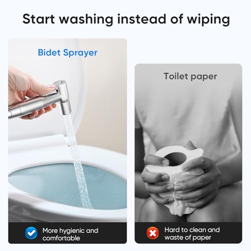 Arofa Handheld Bidet Sprayer for Toilet - 2 Pack Bidets Faucet for Existing Toilets Cloth Diaper Jet Sprayer, Stainless Steel Muslim Shower with Bidet Hose for Feminine Wash - Image 2