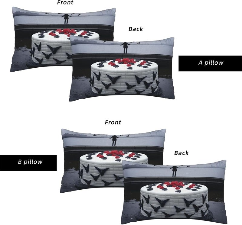 Unique and Stylish Pillow Cases - with Full-Sided Double-Sided Print, Perfect for Home Decor and Gifting Cake Sculpture Pattern 12"x20" - Image 4