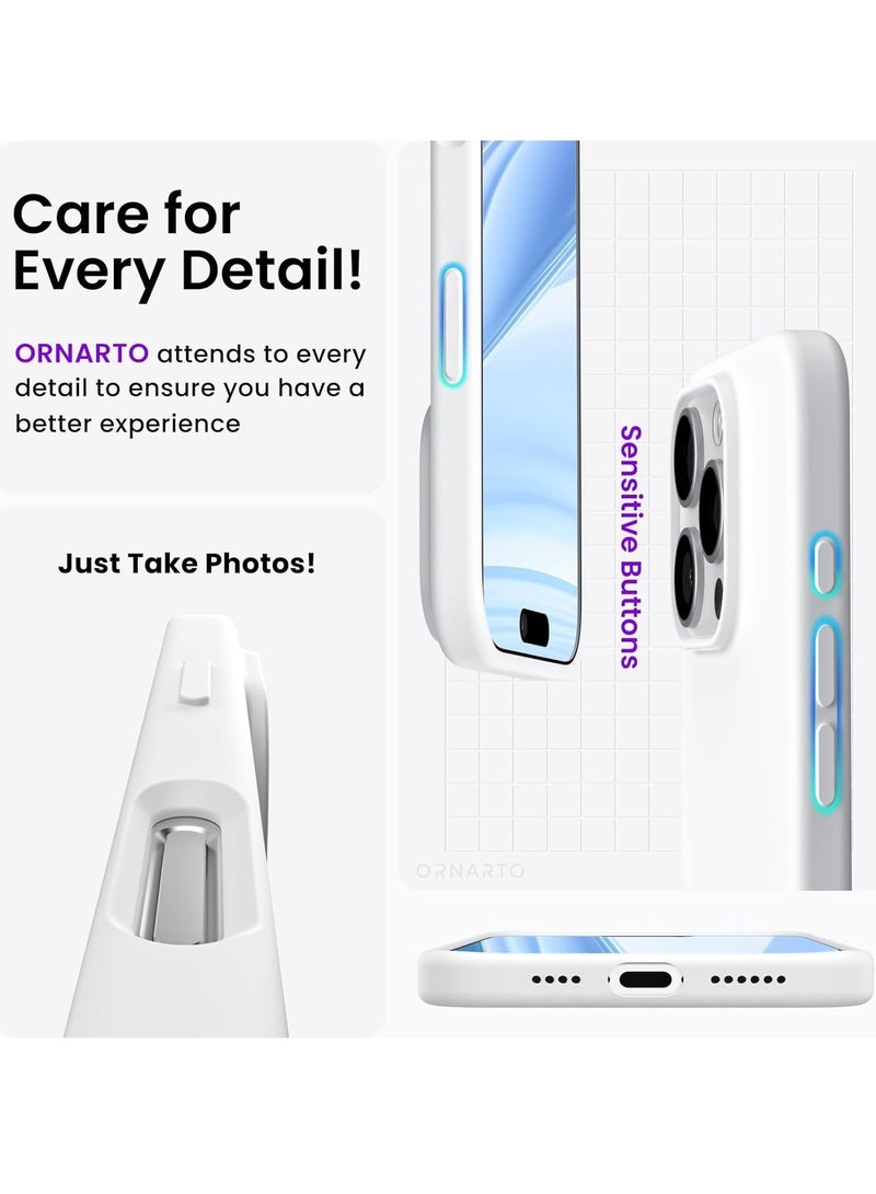 حافظة جديدة بيضاء ناعمة الملمس لجهاز iPhone 16 Pro Max – حافة سائلة سيليكون فاخرة - Image 5