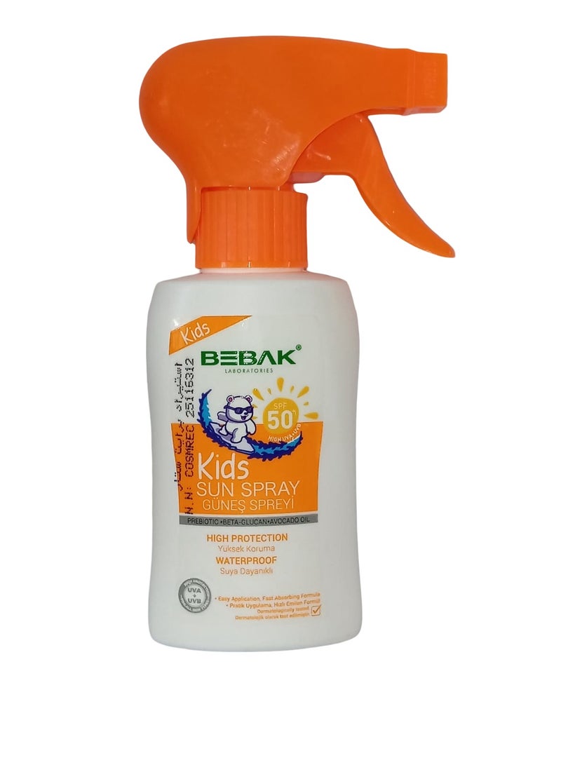Bebak SPF 50+ Childrens Sun Spray with High Prote 175 ML - Image 1