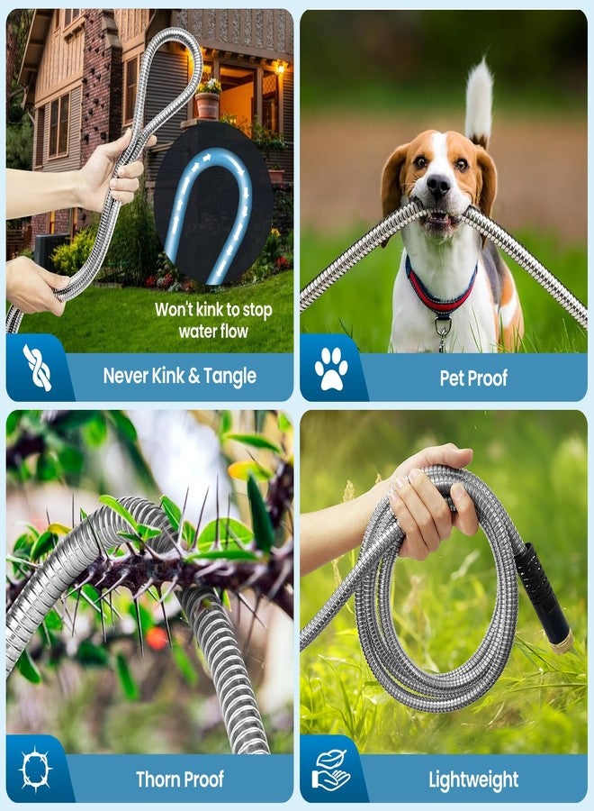Tocebe Garden Hose, Water Hose with 10 Function Nozzle, Garden Hose Metal with Leak-proof Connectors, Kink-Free & Ultra Flexible, Rust/Pet/Puncture Proof (50 FT) - Image 4