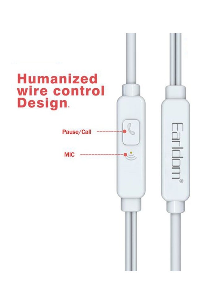 ELTRAZONE ET-E43 Wired Stereo Earphones with Mic – Premium Sound and Comfortable Fit for All-Day Wear (White) - Image 2