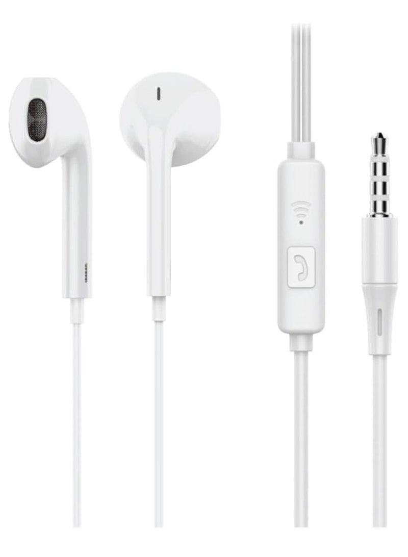 ELTRAZONE ET-E43 Wired Stereo Earphones with Mic – Premium Sound and Comfortable Fit for All-Day Wear (White) - Image 3