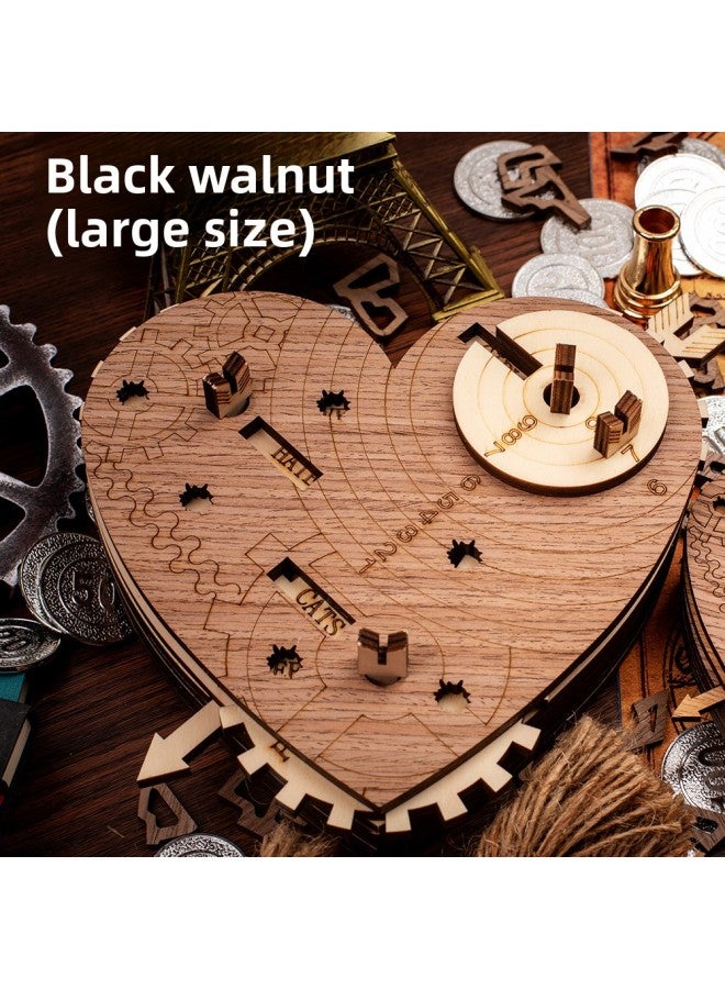 لغز أحجية Cupid Love Box وألغاز خشبية سريعة الشحن رائجة البيع - اللون: رمادي أسود لون الجوز (حجم كبير) يمكنك صنعه بنفسك - Image 1