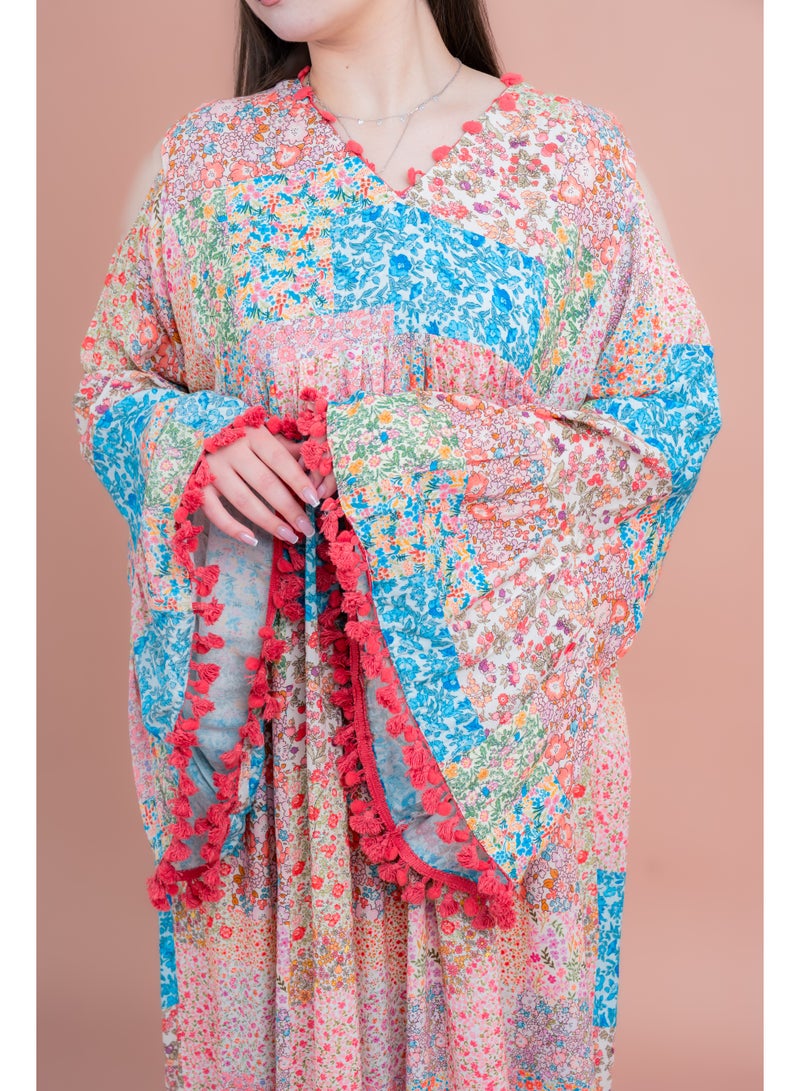 اكسا جلابية أنيقة بأكمام طويلة للمناسبات الرسمية متعددة الألوان - Image 3