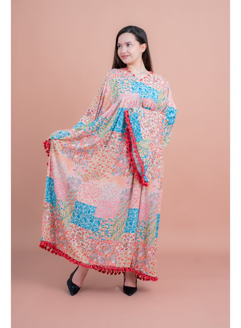 اكسا جلابية أنيقة بأكمام طويلة للمناسبات الرسمية متعددة الألوان - Image 1