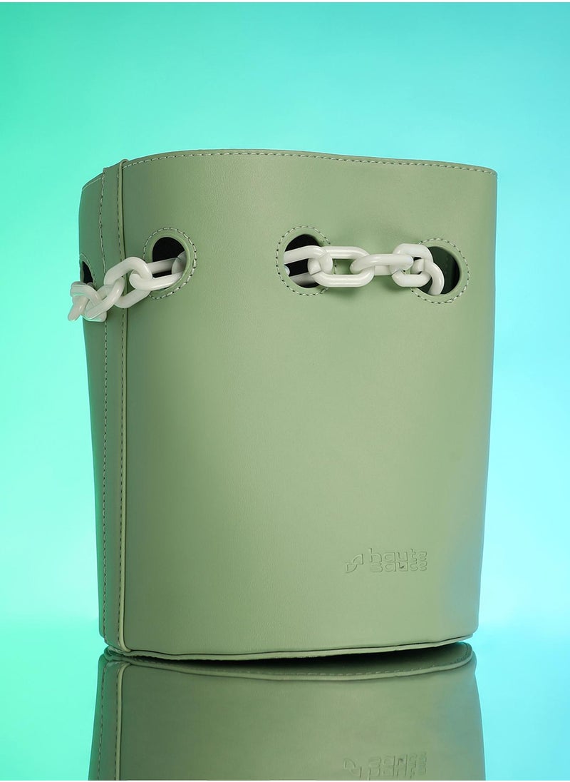 The Block-A-Chain Bucket Bag - Pistachio Green - pzsku/Z0A3719C0D070CEABB45FZ/45/_/1741336371/70a1e224-d4f7-4362-9b95-d11835210f4e