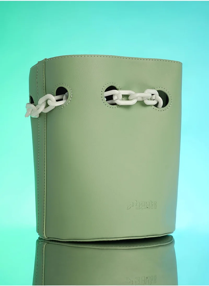 صوص هاوت The Block-A-Chain Bucket Bag - Pistachio Green