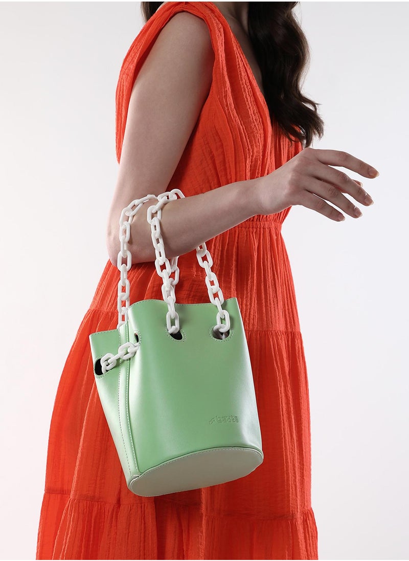 The Block-A-Chain Bucket Bag - Pistachio Green - pzsku/Z0A3719C0D070CEABB45FZ/45/_/1741336371/ebff597d-eaad-43a6-9b21-415e3dc2b8b0