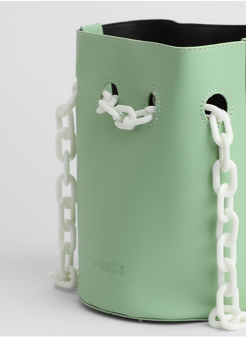 The Block-A-Chain Bucket Bag - Pistachio Green - pzsku/Z0A3719C0D070CEABB45FZ/45/_/1741336372/db25c4b6-d3d0-444d-965c-2164e85620bb