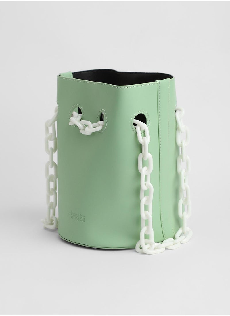 The Block-A-Chain Bucket Bag - Pistachio Green - pzsku/Z0A3719C0D070CEABB45FZ/45/_/1741336373/18483841-228f-4dfd-9729-cef5965af3d2