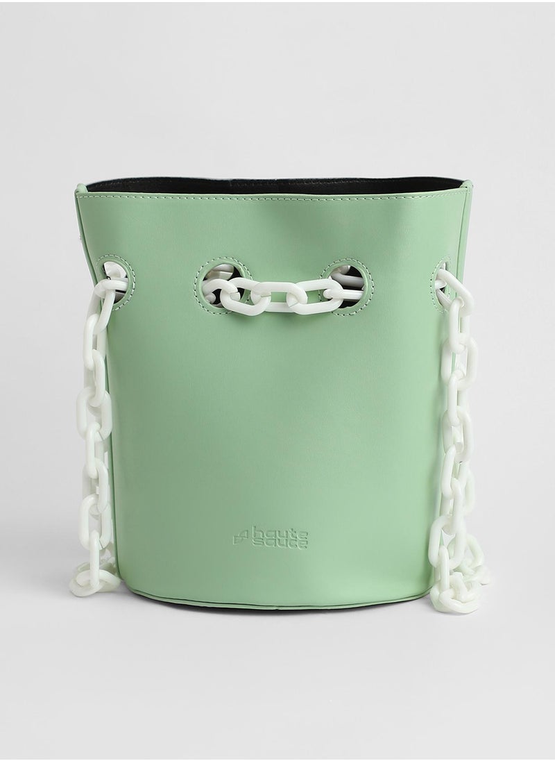 The Block-A-Chain Bucket Bag - Pistachio Green - pzsku/Z0A3719C0D070CEABB45FZ/45/_/1741336373/d8d76d80-8dc0-4b2a-8c42-c463ddd17c81