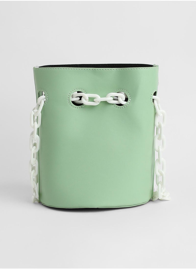 The Block-A-Chain Bucket Bag - Pistachio Green - pzsku/Z0A3719C0D070CEABB45FZ/45/_/1741336374/abe399b5-66a0-40ee-83ad-e5251e0dfc30