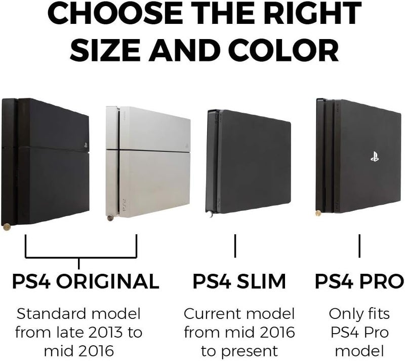 HumanCentric حامل جداري متوافق مع النسخة الأصلية من PS4 Fat، يمكن تركيبه على الجدار أو على ظهر التلفاز بنمط VESA، لا يعمل مع PS4 Slim أو Pro، يشمل الأجهزة المرفقة - Image 2