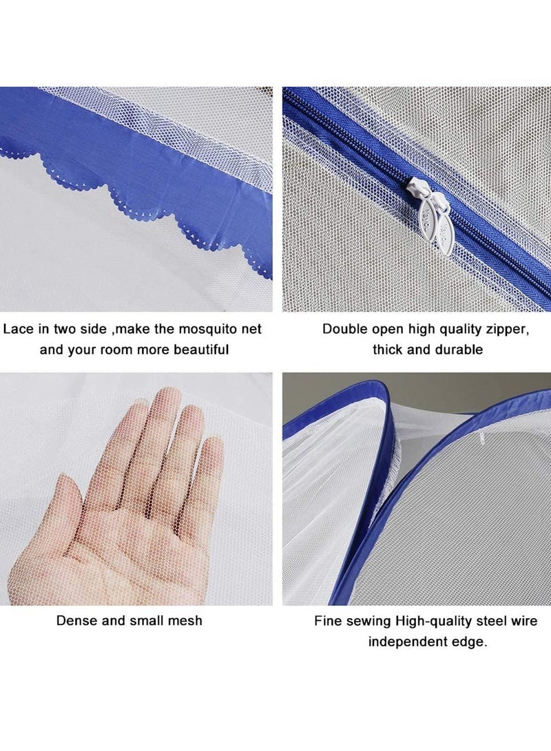 كابتن تيك Portable Pop Up Mosquito Net Tent, 180 * 200 * 150cm Foldable Mosquito Sleeping Net, Double Door Zip Portable Tent, Suit for Twin to King Size Bed, for Bed, Camping, Traveling Easy to Install - Image 4