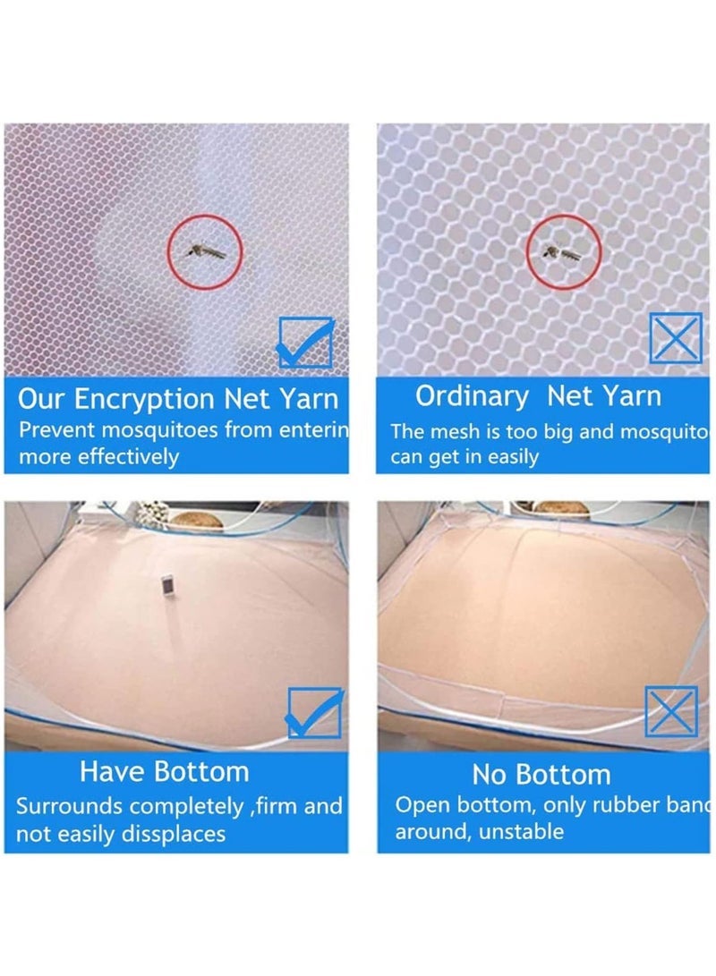 كابتن تيك Portable Pop Up Mosquito Net Tent, 180 * 200 * 150cm Foldable Mosquito Sleeping Net, Double Door Zip Portable Tent, Suit for Twin to King Size Bed, for Bed, Camping, Traveling Easy to Install - Image 5