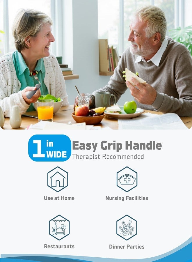 BaseSmall - Adaptive Utensils (4-Piece Set) Weighted 7 Oz Each- Weighted Utensils for Hand Tremors and Parkinson's Patients - Weighted Silverware for Hand Tremors, Weighted Spoons - Image 3