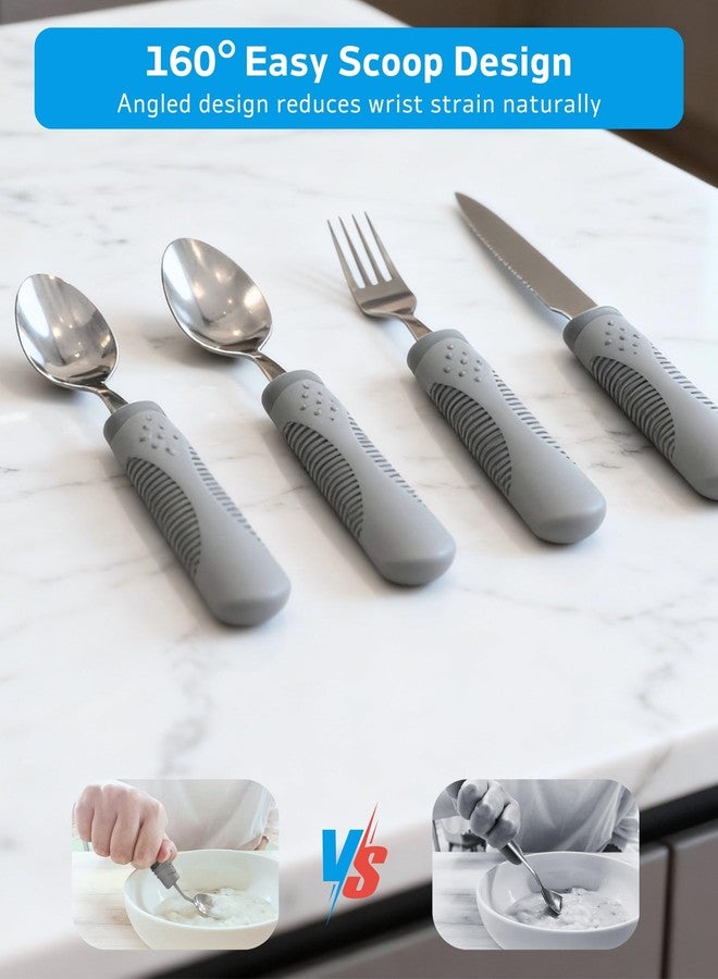 BaseSmall - Adaptive Utensils (4-Piece Set) Weighted 7 Oz Each- Weighted Utensils for Hand Tremors and Parkinson's Patients - Weighted Silverware for Hand Tremors, Weighted Spoons - Image 4