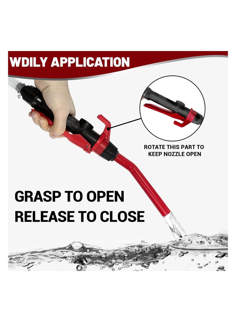 Zikra Fuel Transfer Pump Portable 2.2 GPM Transfer Pump with Nozzle Battery Operated Electric Siphon Pump 3 FT Extra Long Hose Fits All Size Cans Portable Liquid Pump Transfers Gasoline Water - Image 3