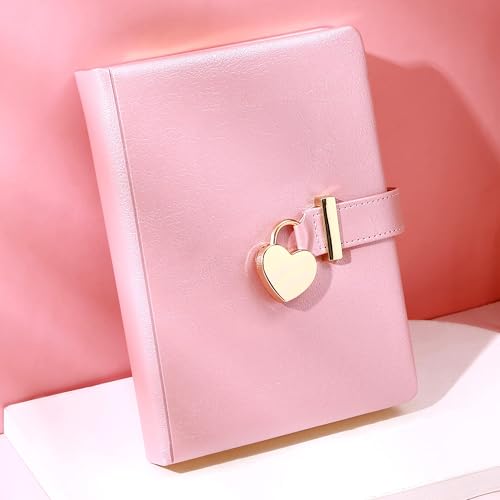 CAGIE Diary with Lock for Girls Ages 8-12 Journal with Lock and Key 296 Gold Edged Pages Heart-Shaped Locked Journal for Women Teen Girls with Gift Box (A - Pearl Pink) - Image 5