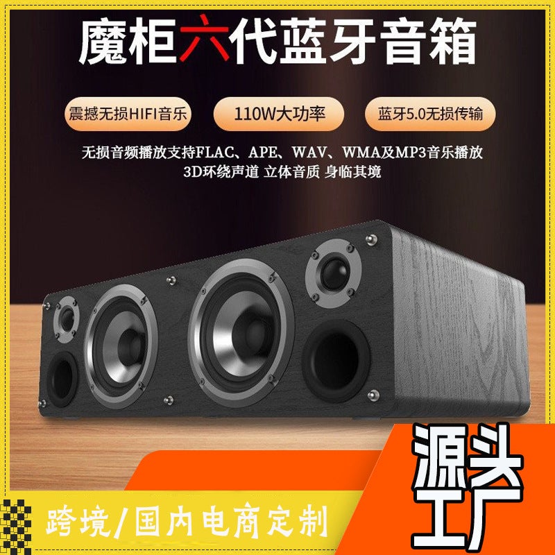 Retro Computer Speaker High Power Hifi Sound Quality Subwoofer Wooden Subwoofer Home Desktop Bluetooth Speaker - Image 2
