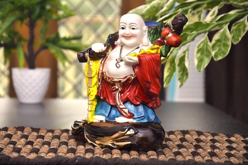 Mariner's Creation Laughing Buddha for Good Luck, Home Decor House, Decorative Showpiece, Warming Gift Items size-12X8X22CM Color- Multi, Resin - Image 3
