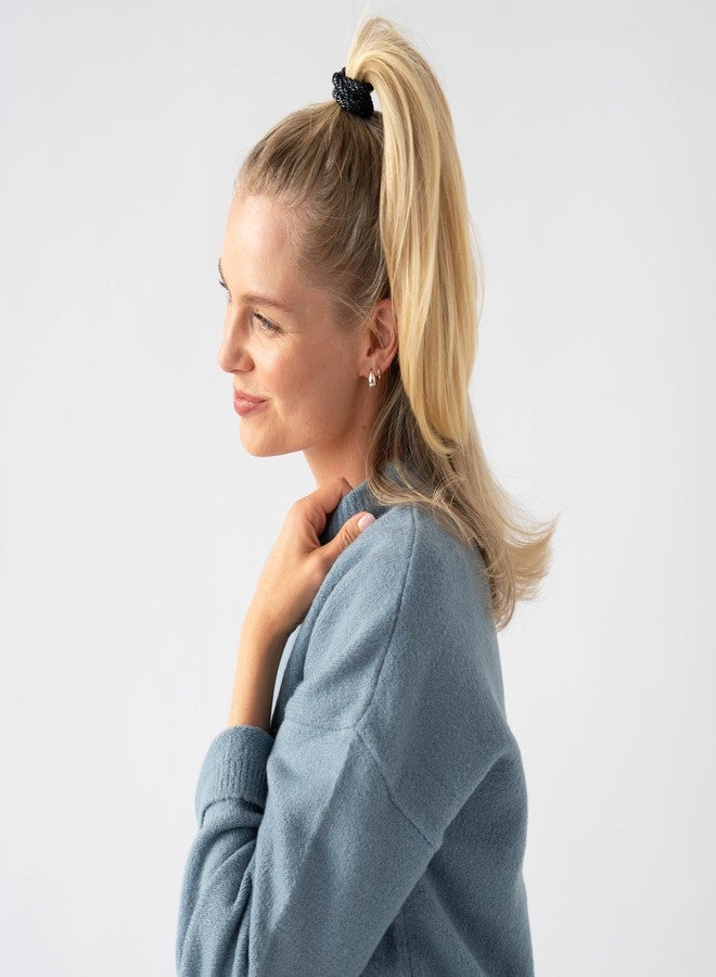 L. Erickson Black and Silver Hair Ties for Thick Hair, Grab & Go Pony Tube, 15 Pack, Black Metallic Pack, Thick No-Crease Bands with Strong Hold, Damage-Free Design | L. Erickson - Image 3