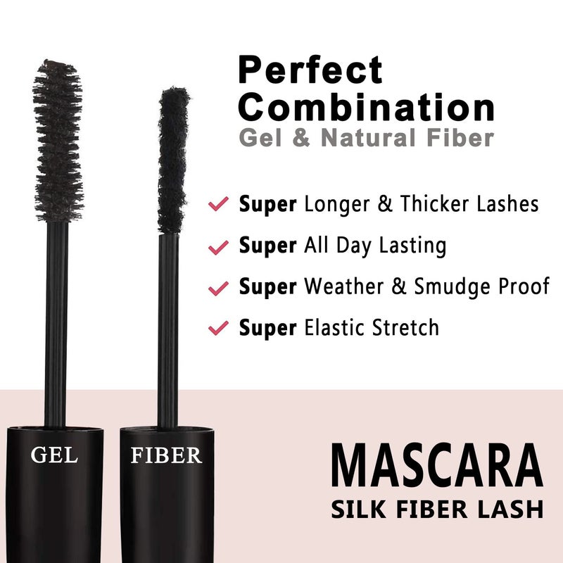 Youngfocus 3D Silk Fiber Lash Mascara, Lengthening and Thick, Volume, Long Lasting, Waterproof & Smudge-Proof, All Day Full, Long, Thick, Smudge-Proof Eyelashes-Best Gift - Image 3