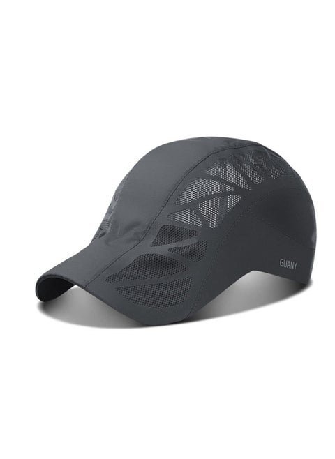 Men Mesh Cap Baseball Cap, Running Hat Quick Drying Hats, Sport Breathable Caps, Solid Color Snapback Hat for Unisex (Black)