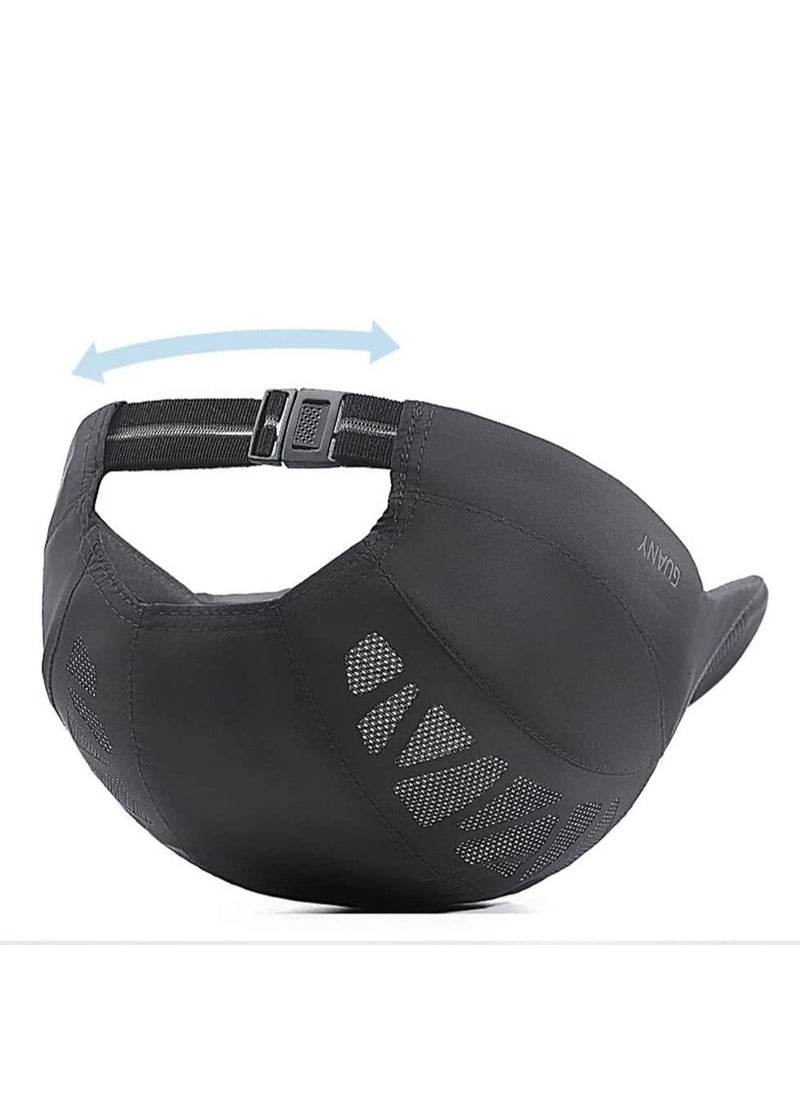 Men Mesh Cap Baseball Cap, Running Hat Quick Drying Hats, Sport Breathable Caps, Solid Color Snapback Hat for Unisex (Black)