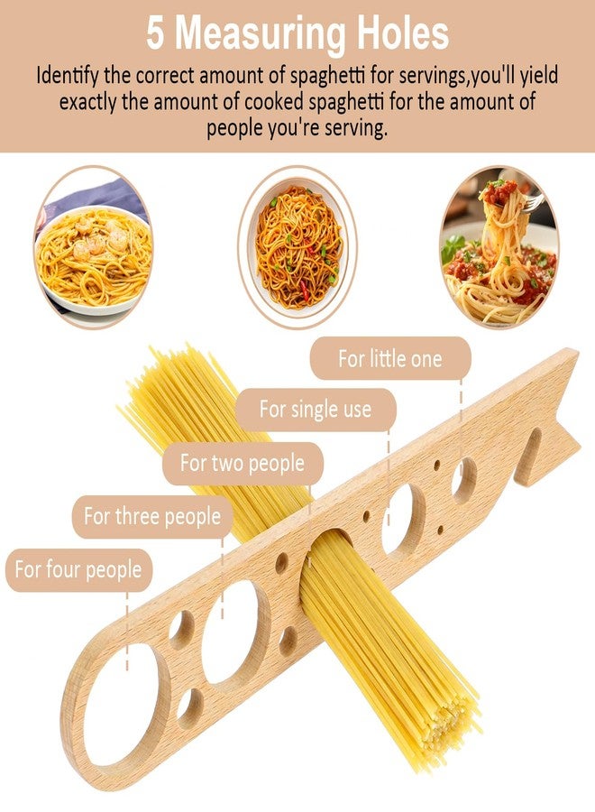 Classicseali Spaghetti Measurer Tool, Wood Pasta Portion Measuring Tool, Pasta Measurer Tools with 5 Measuring Holes, Quick Spaghetti Portion Tools for Kitchen Cooking - Image 3