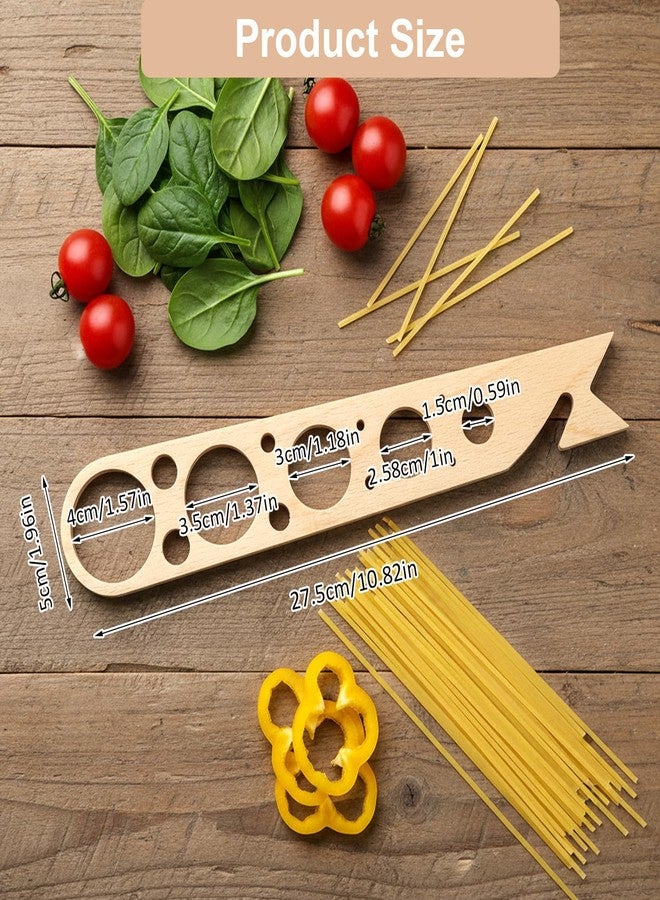 Classicseali Spaghetti Measurer Tool, Wood Pasta Portion Measuring Tool, Pasta Measurer Tools with 5 Measuring Holes, Quick Spaghetti Portion Tools for Kitchen Cooking - Image 2