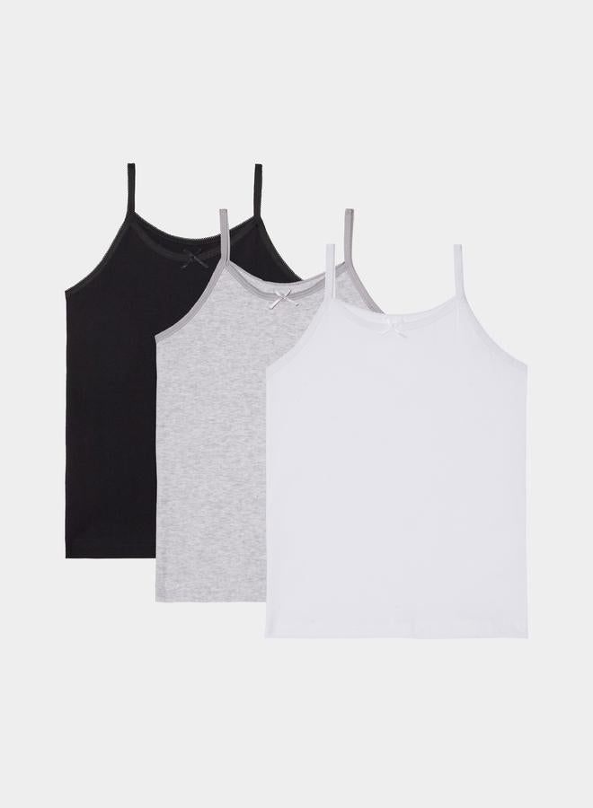 Styli Girls Pack of 3 - Cotton Knit Camisole - Image 1