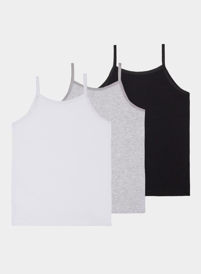 Styli Girls Pack of 3 - Cotton Knit Camisole - Image 5