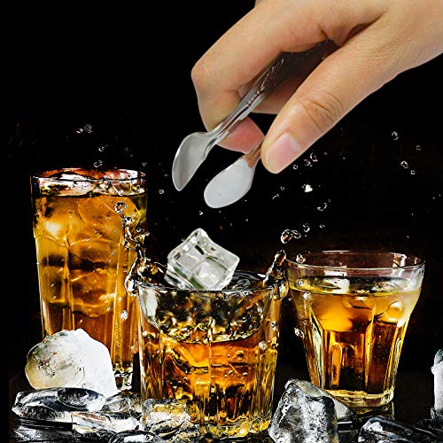 Sunenlyst 3PCS Mini Serving Tongs, 4Inch Rose Stainless Steel Sugar Cube Tongs, Sliver Small Ice Tong for Tea and Coffee Party, Appetizers, Desserts by Sunenlyst (Silver) - Image 3